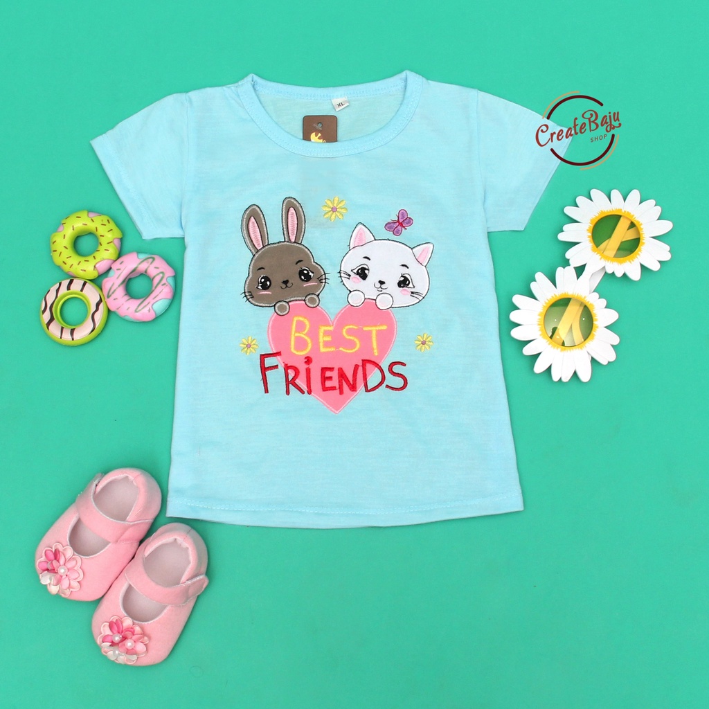 BAJU KAOS ANAK CEWEK 1-4 TAHUN TERMURAH ATASAN ANAK CEWEK WARNA RANDOM PART 3