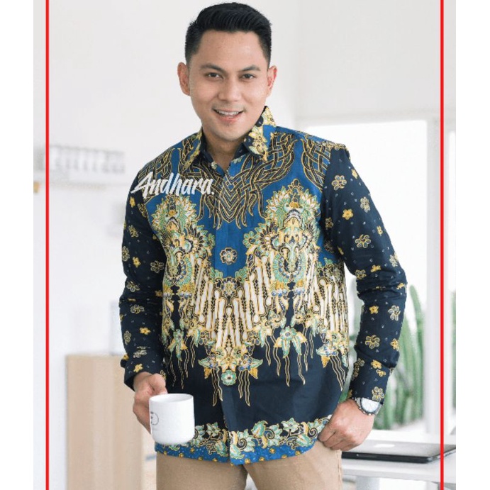 Baju Kemeja Batik Pria Lengan Panjang Premium Jumbo Slim Fit Modern JAYADRATA1