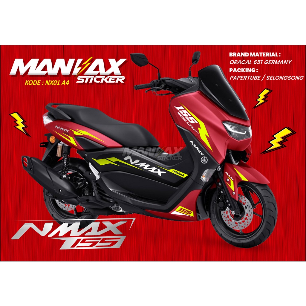 STIKER ALL NEW NMAX MERAH CUTTING STICKER NMAX 2022 STABILO - NX01