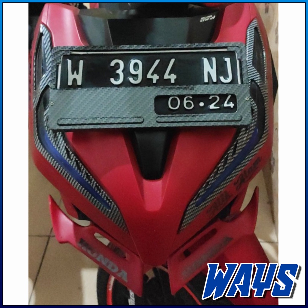 X224 | Dudukan Cover Tempat Plat Nomor No Motor Variasi Carbon Karbon Universal Depan Belakang Mio Beat Scoopy Fino Nmax Aerox