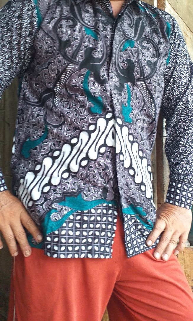 Kemeja Batik Pria Lengan Panjang Size M L Xl Xxl  Bswart Batik Hrb026 Kenongo Hem Panjang Padi