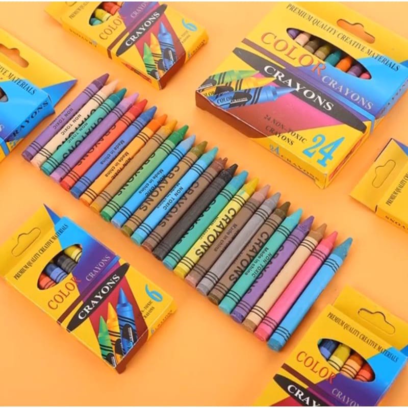 Crayon Menggambar Anak Sekolah Satu Set 24 Pcs Warna