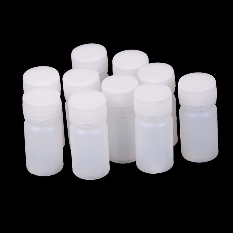 (Happy) 10pcs Botol Plastik 10ml Untuk Sampel Obat Cair