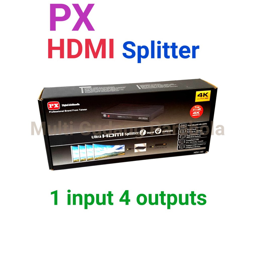 PX HDMi Splitter HD2 140 1input 4 output support UHD 4k