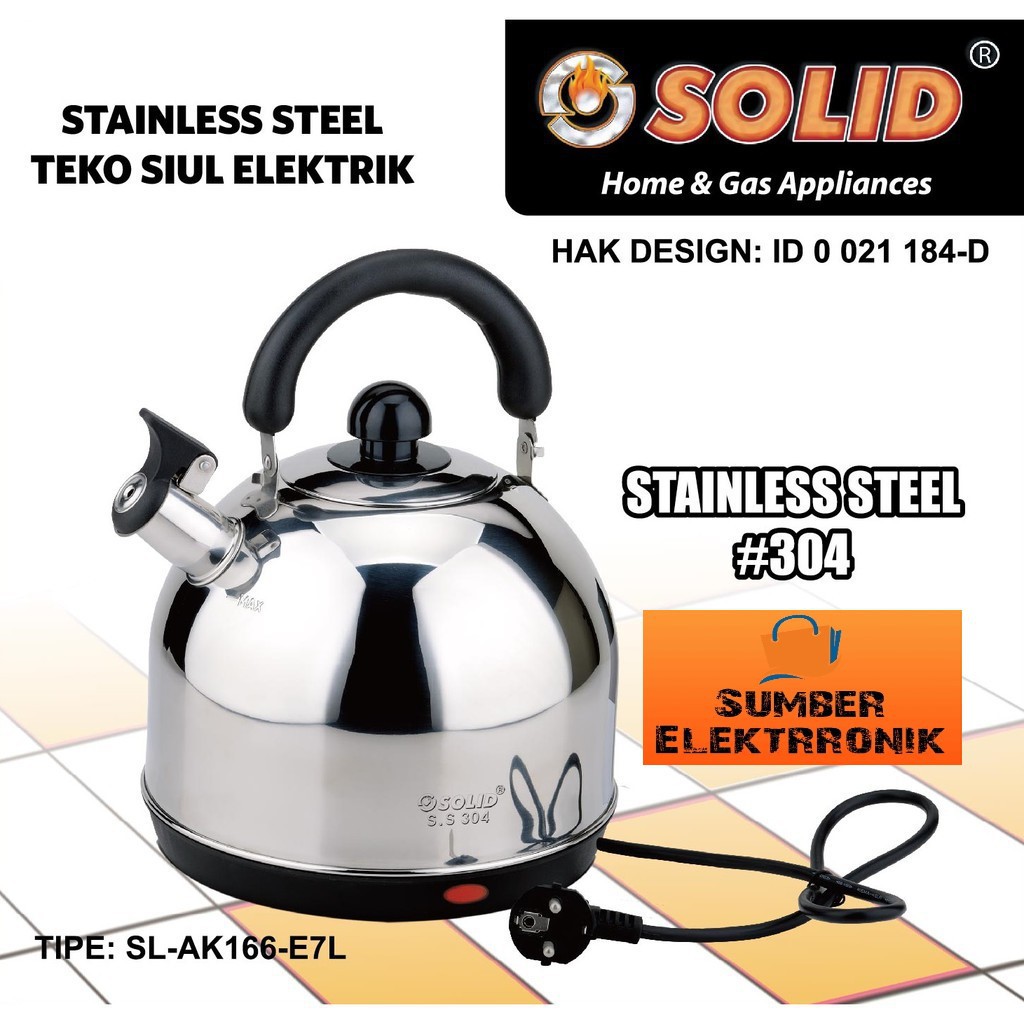 Solid Teko Listrik Bunyi Siul 7 Liter SL-AK166 7L / Ceret / Kettle Elektrik 7.0L Whistling Kettle