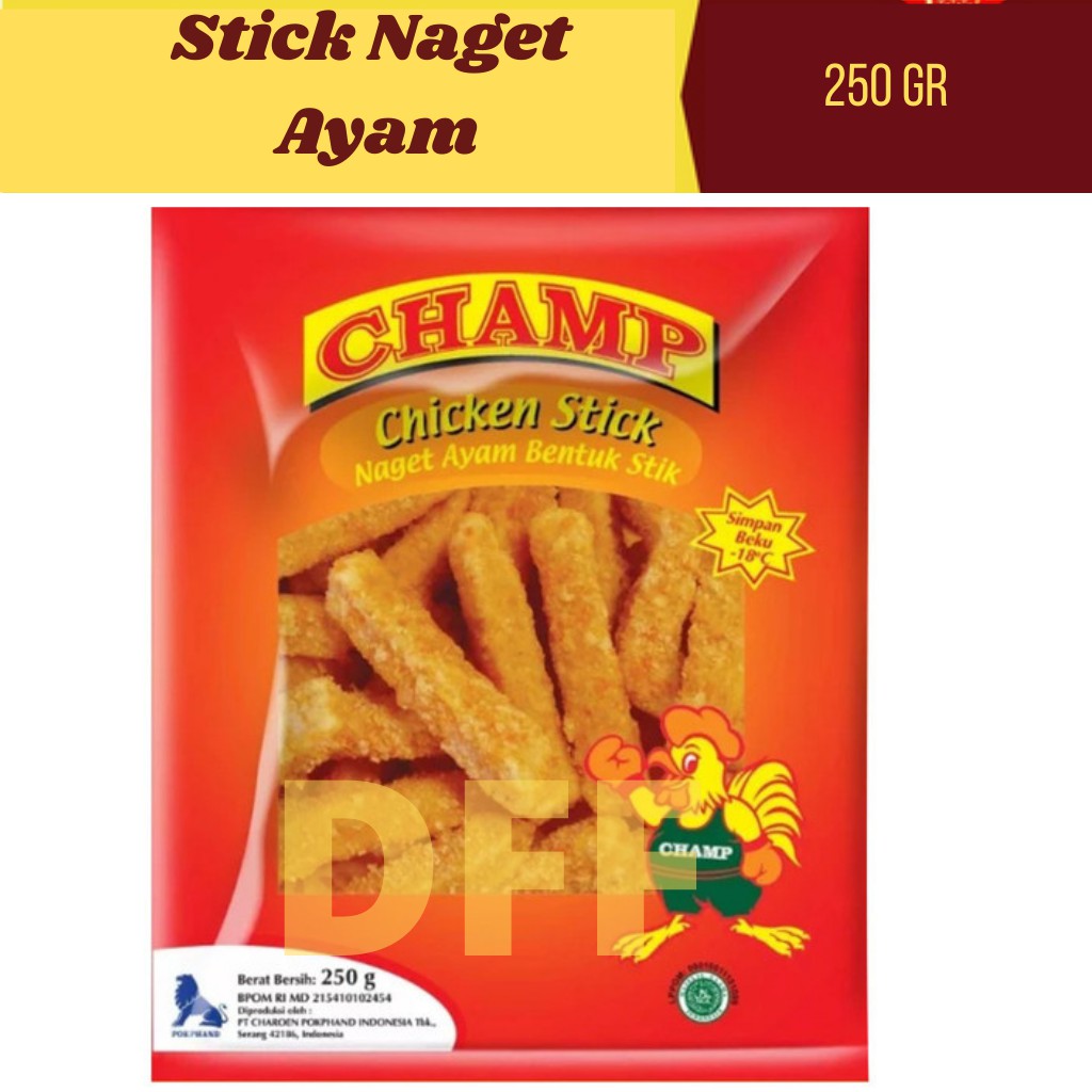 

Naget Stick Ayam Champ 250 Gr/Chicken Nugget Stick Champ Murah/Stick Nugget Champ Food Frozen