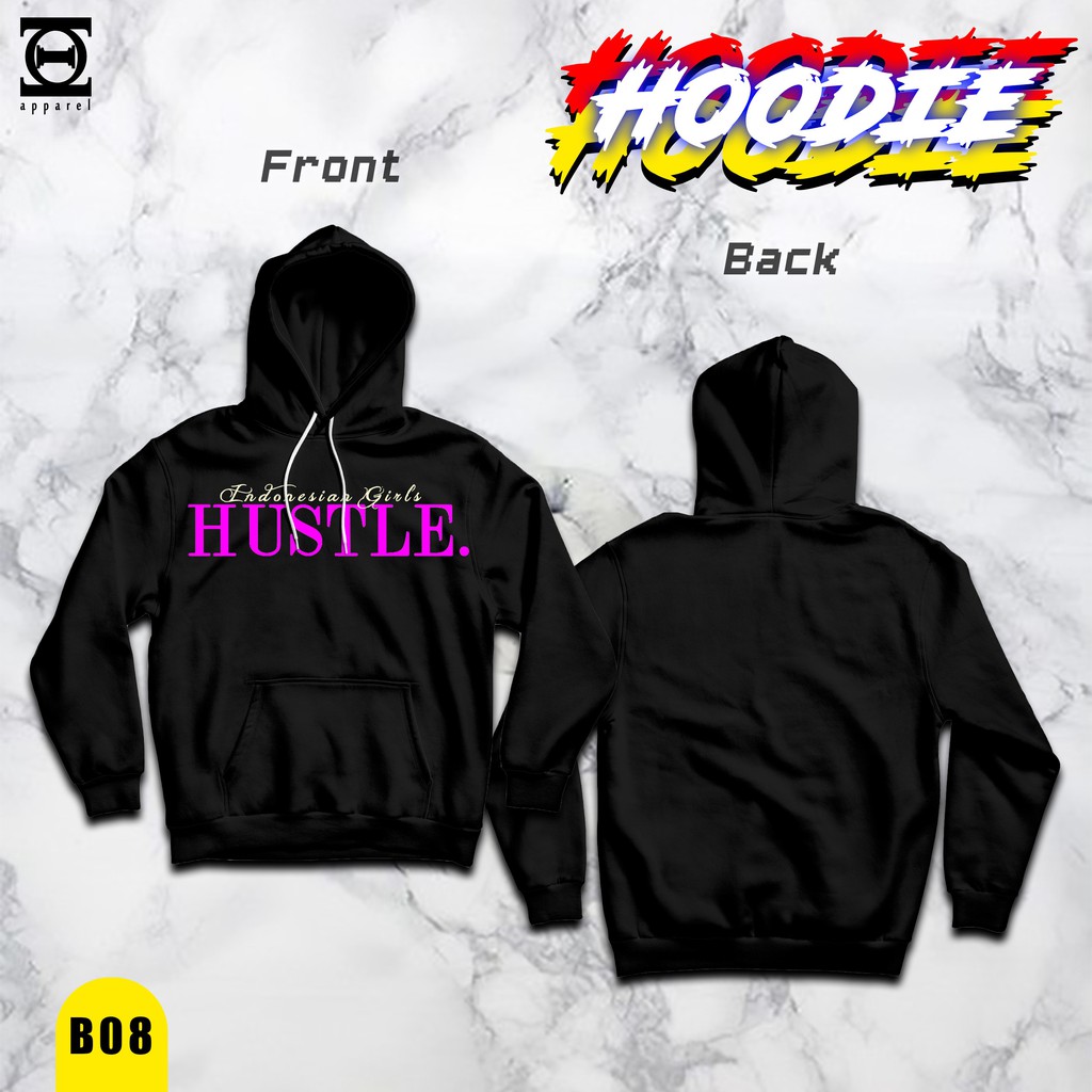 HOODIE HITAM HUSTLE || HOODIE HITAM PRIA || HOODIE PRIA