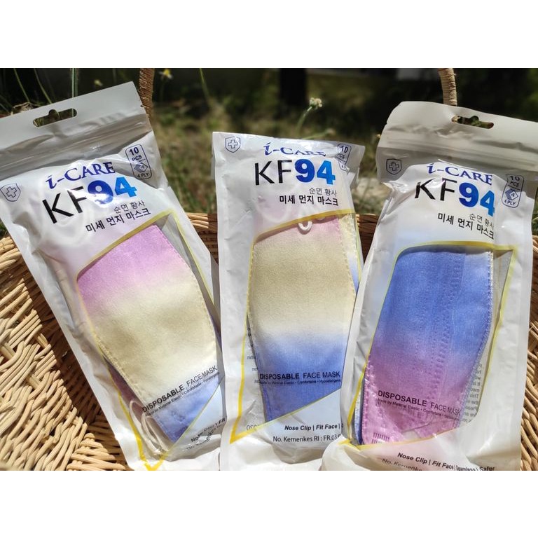 MASKER KF94 ICARE KEMASAN ZIPLOCK BERSEGEL HYGENIS KF94 MOTIF GRADASI ecfb
