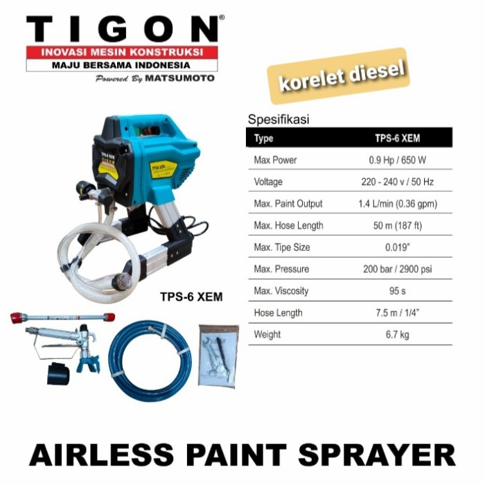 Mesin Cat Tembok Tigon Paint Sprayer TIGON TP 6-XEM