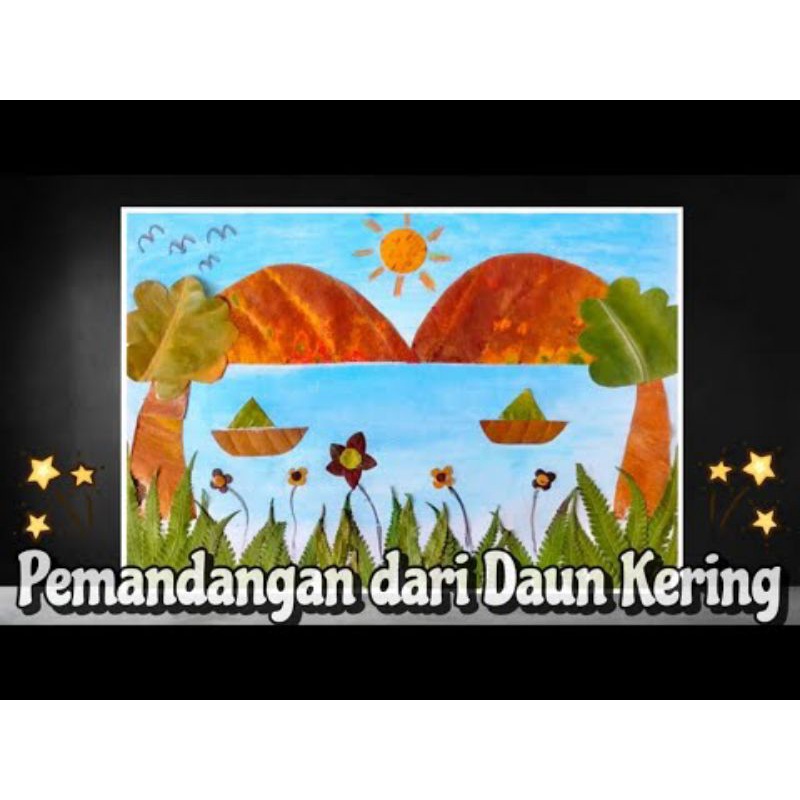 Kolase Pemandangan Daun Kering