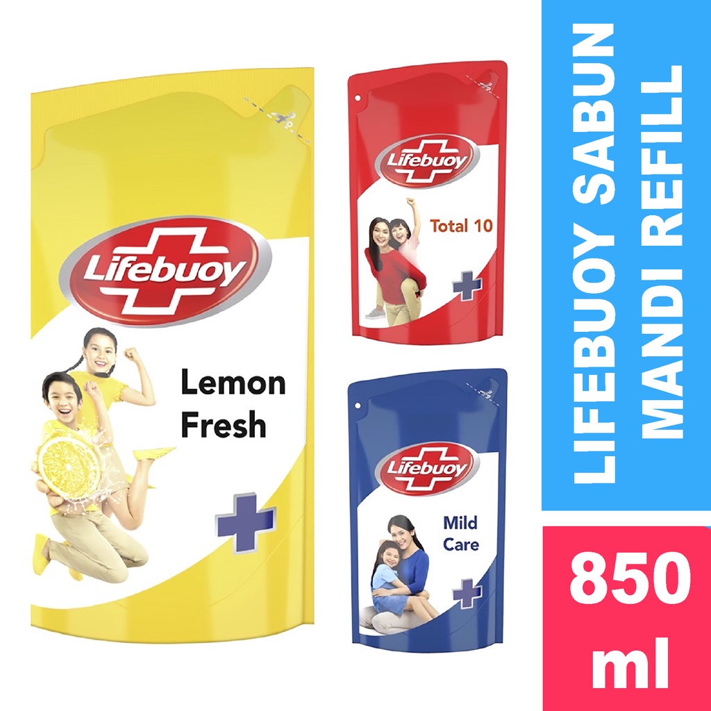 Bisa COD Sabun Mandi Cair Lifebuoy Antibacterial Mild Care Bodywash Refil 825ml