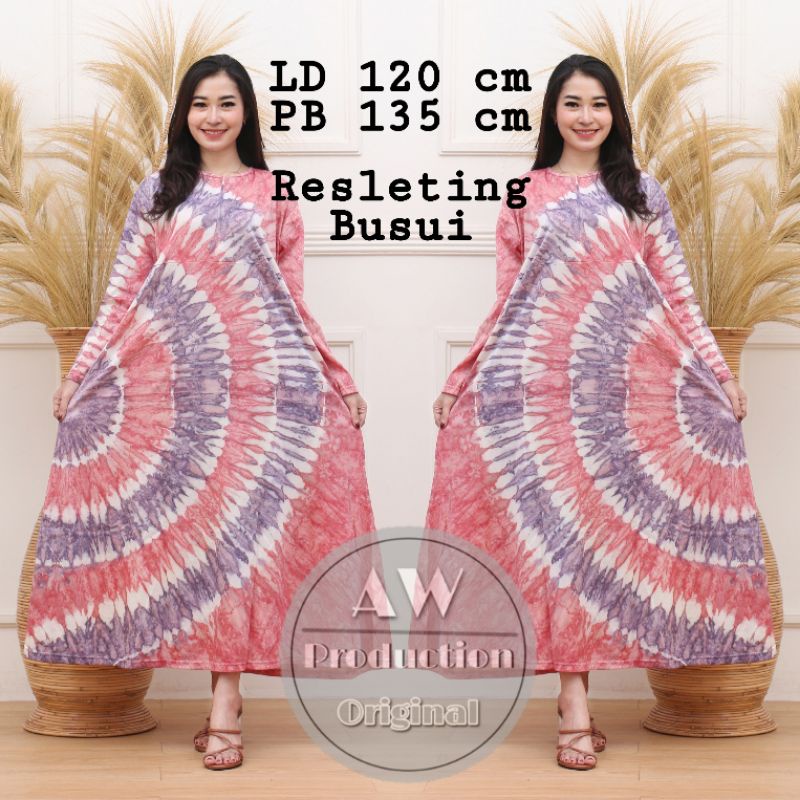 HOMEDRESS WANITA JUMBO PANJANG SEMATAKAKI BUSUI DEPAN RESLETING KEKINIAN MOTIF ABSTRAK BATIK PEKALONGAN