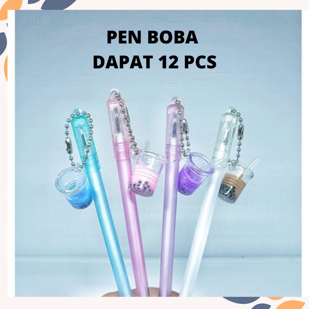 Jual Pen Gantungan Boba Dapat Pcs Pena Bolpen Ballpoint Karakter