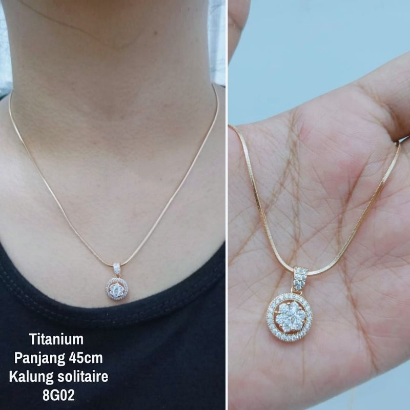 Kalung Titanium Wanita Terlaris Model Simple Mewah