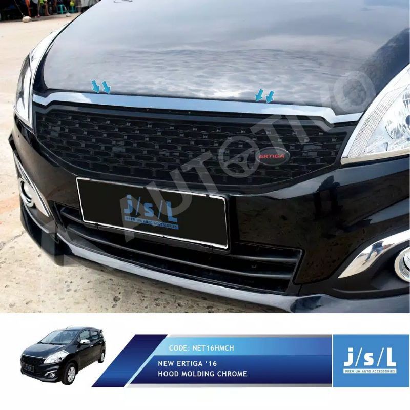 Hood molding list kap mesin new Ertiga chrome jsl