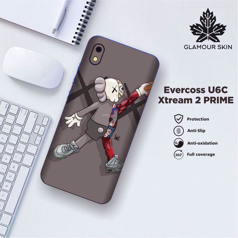 *(Dapat2PCS)* EVERCOSS U6C XTREAM 2 PRIME Garskin Case/Stiker Protector Motif KAWS