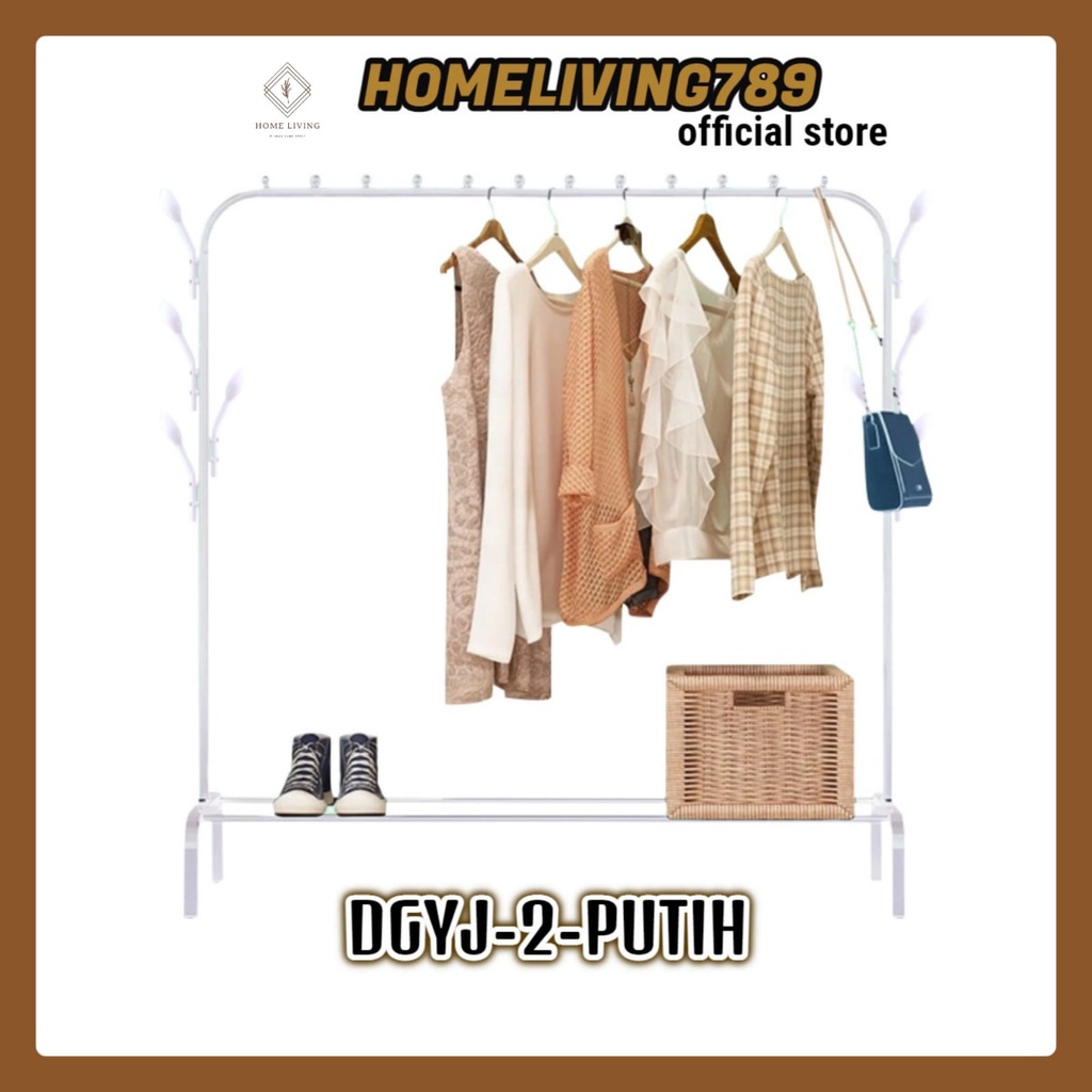 Stand Hanger Gawangan Besi Kuat Gantungan Baju Multifungsi HomeLiving