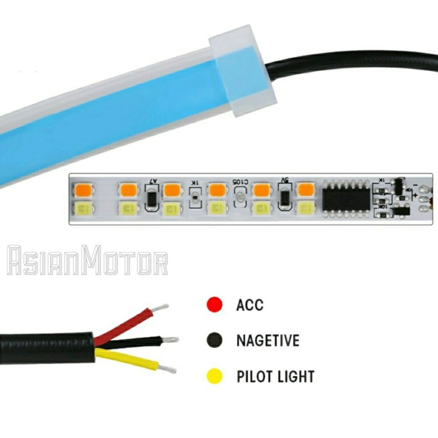 Lampu LED Alis DRL 30cm Sein Sen Running Welcome Light Satuan Lampu Sign Alis Led Motor Mobil 1PCS