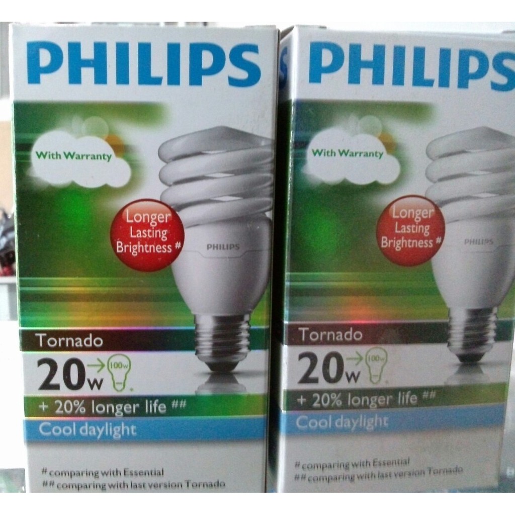 Philips Lampu Tornado Spiral Ulir 20 Watt 20W 20 W 20Watt Putih ...