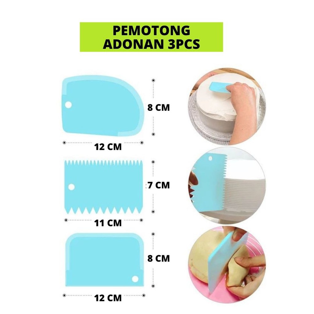 Pemotong Adonan Roller Mie Scrapper Fondant Rolling Noodles Cutter Buttercream