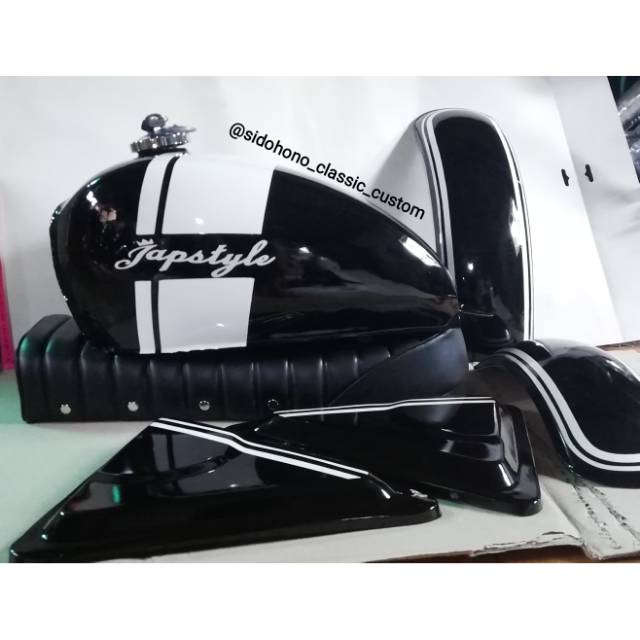 Paket motor japstyle custom MP Tiger Tirev GL Scorpio tangki set bok aki spakbor full cat bagus