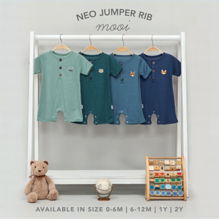 MOOI NEO JUMPER RIB / Jumper Segi 4 Bayi / Playsuit Romper Anak Pendek