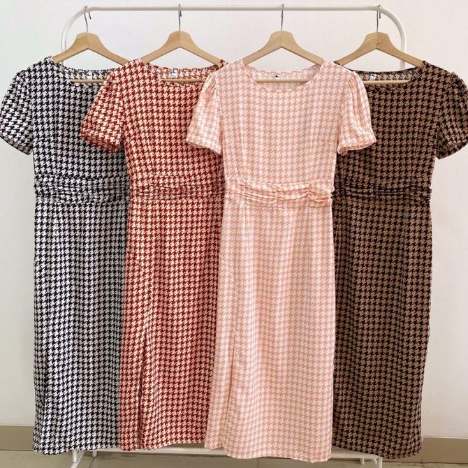 (HITS) DRESS KOREA VINTAGE KOREAN STYLE LUERTA MIDI DRESS PESTA KPOP OUTFIT