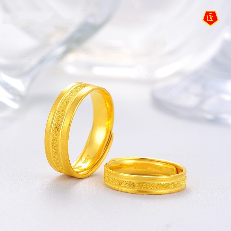 [Ready Stock]Simple Personality Gold Couple Rings