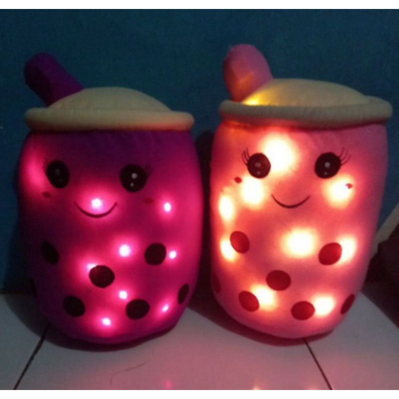 Boneka Boba Led Nyala Ukuran Xl 40cm Bantal Boba Milx Tea Viral Lucu Nyala Pake Led Murah