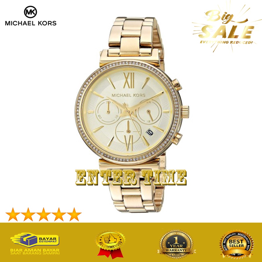 MEGA SALE  JAM TANGAN WANITA MEWAH MICHAEL KORS TYPE MK6559 STAINLESS JAM TANGAN FASHION WANITA TERB