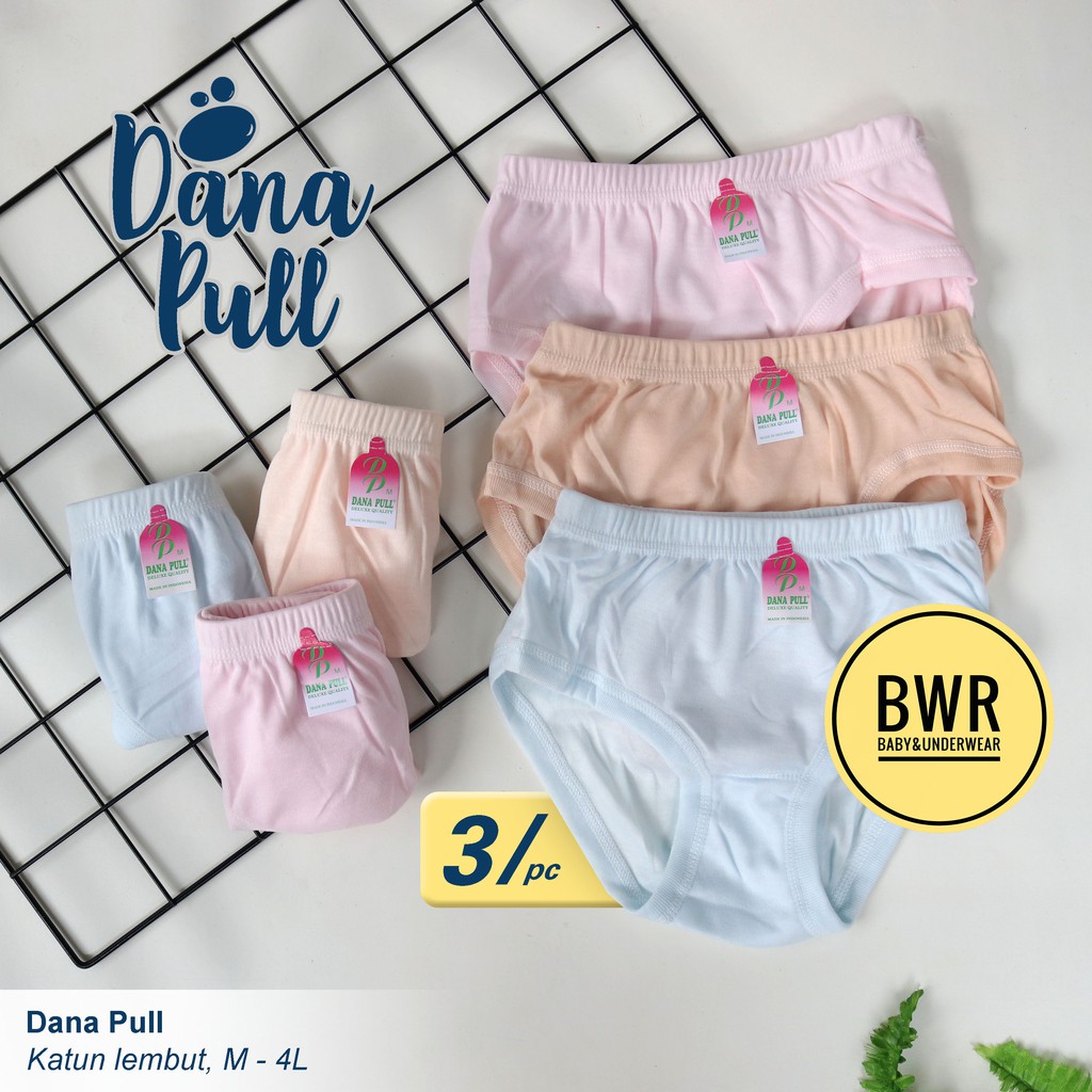 [ 3pc ] Celana Dalam DANAPULL | CD Wanita Dewasa Mama Danapul Katun Karet Kerut - Bwr