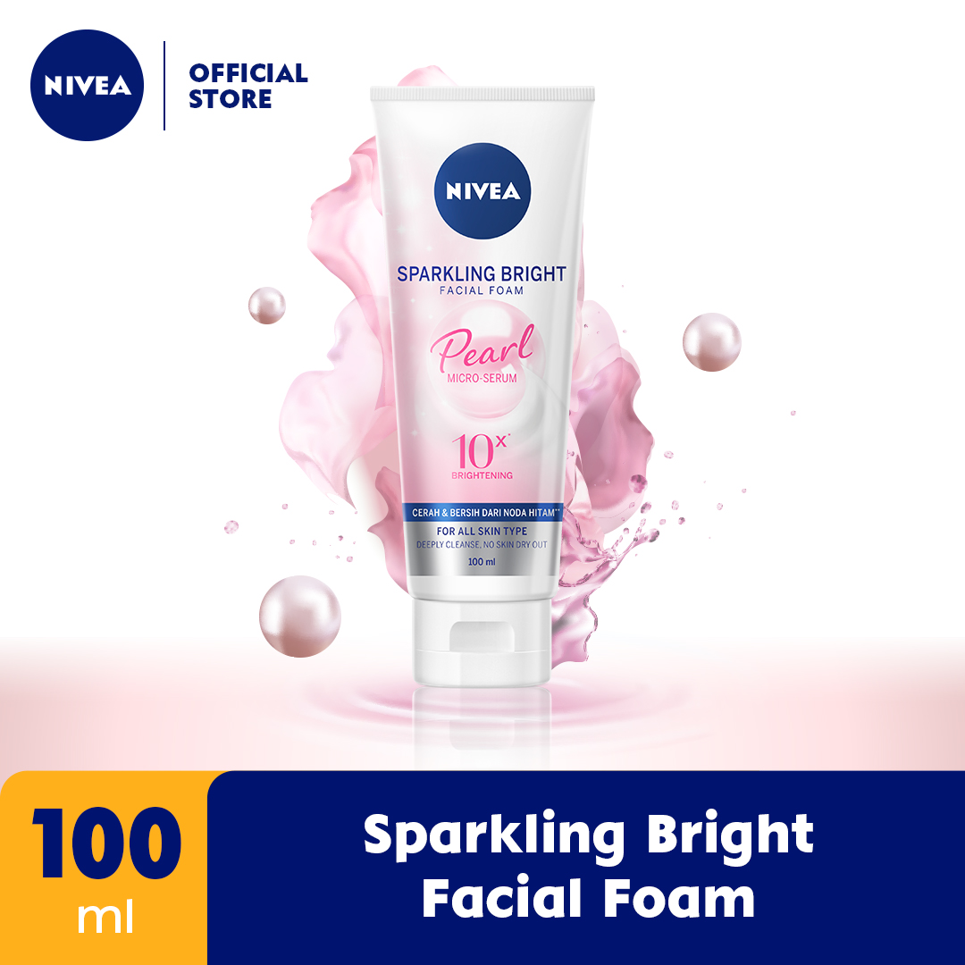 NIVEA Sparkling Bright Whitening Facial Foam 100 ml Shopee Indonesia