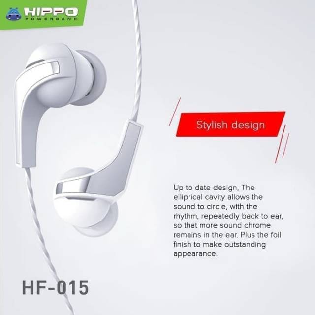 HANDSFREE HIPPO HF-015 ORIGINAL/HEADPHONE EARPHONE SAMSUNG OPPO VIVO XIAOMI