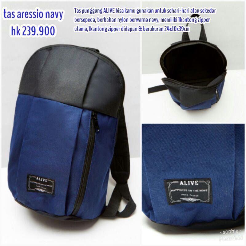 TAS RANSEL KULIAH KERJA PRIA ARESSIO NAVY, BLACK By ALIVE SOPHIE PARIS