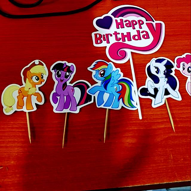 topper tusuk stiker hiasan kue ulang tahun karakter kuda 