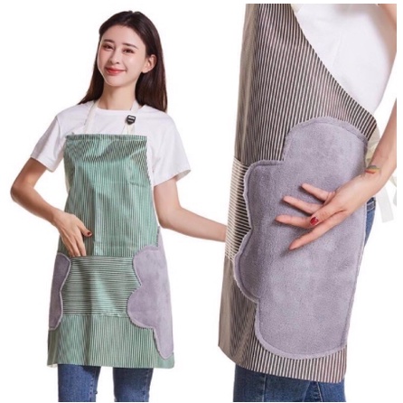 Celemek Masak Dapur Anti Minyak Celemek Masak Apron NEW Motif Salur LD93