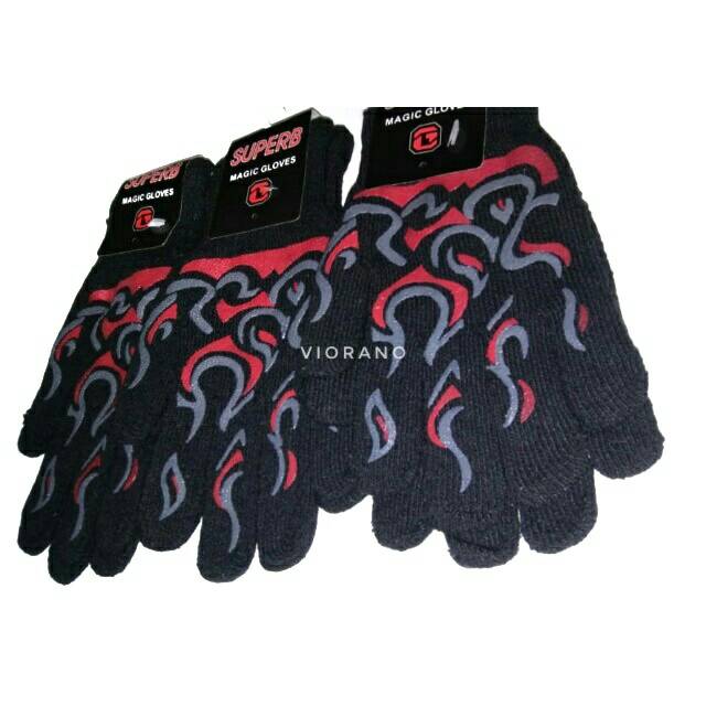 Hand Gloves Rajut Motif Api Sarung Tangan Motor Rajut Motif Unisex Tebal Berkualitas