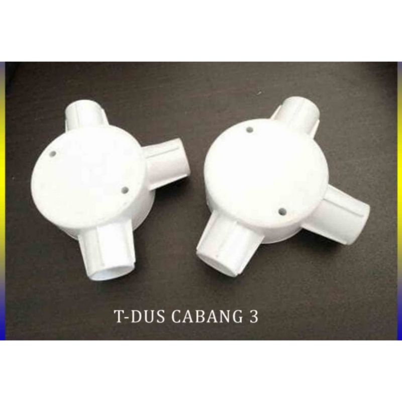 T dus cabang 3 T dus cabang 4  putih 20 mm T dus kabel