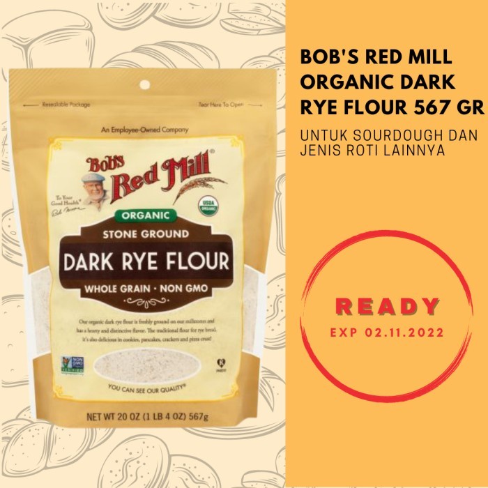 

BISA COD Tepung Bob's Red Mill Organic Dark Rye Flour 20 OZ - 567 GR
