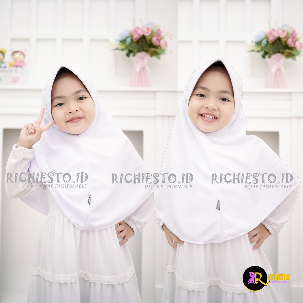 Jilbab Anak TK MARWAH Ukuran S Usia 3-6 Tahun Hijab Kerudung Sekolah Anak Tali Serut