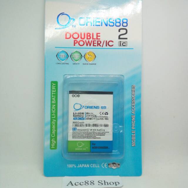 Baterai Batre Battery Double Power OR88/Oriens88 Acer Z200 Z220