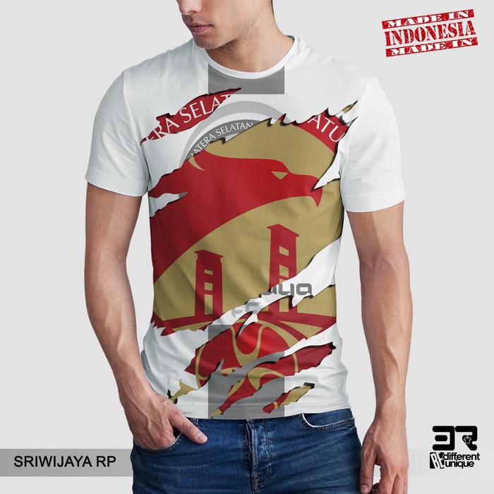KAOS PRINT 3D DISTRO 3R UNISEX DEWASA & ANAK MOTIF SEPAK BOLA LOKAL SRIWIJAYA FC RIPPED ( SRIWIJAYA 