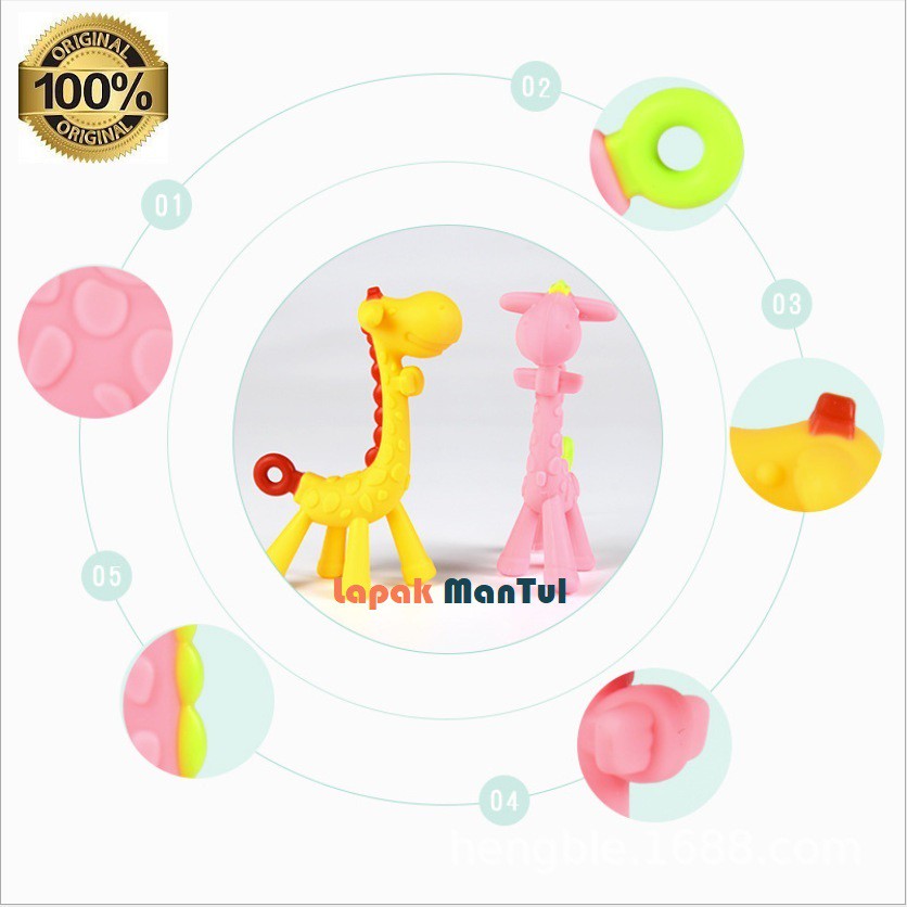 LM-0028 Mainan Gigitan Bayi Model Jerapah - Teether Giraffe - Gigitan Jerapah BPA FREE