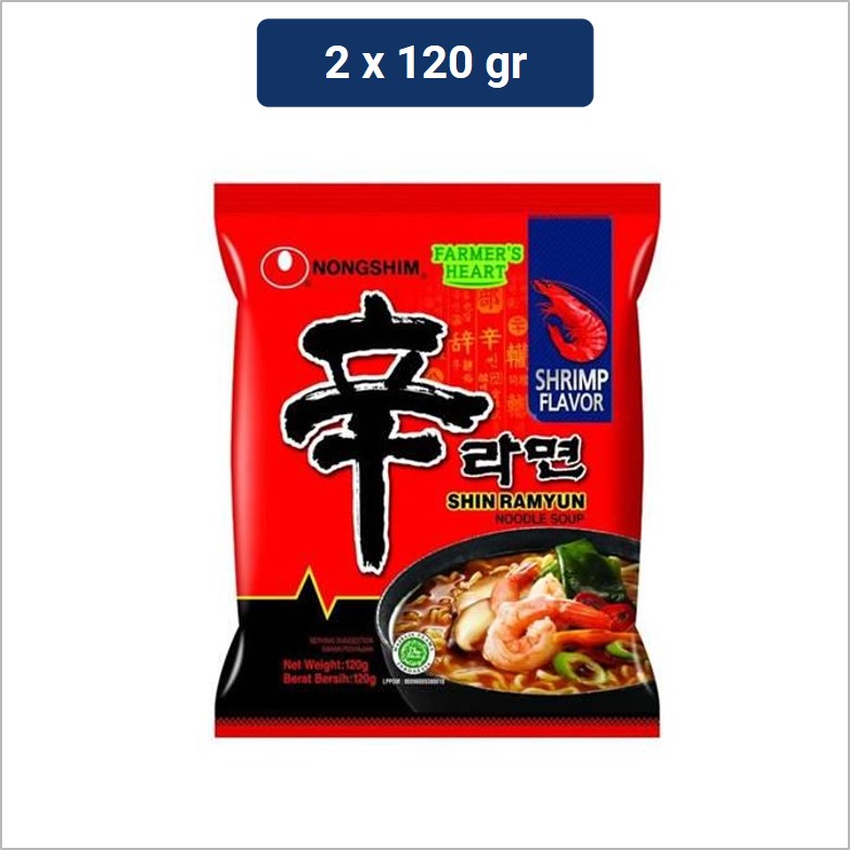 

Nong Shim Shrimp Shin Ramyun 120 gr x 2 pcs