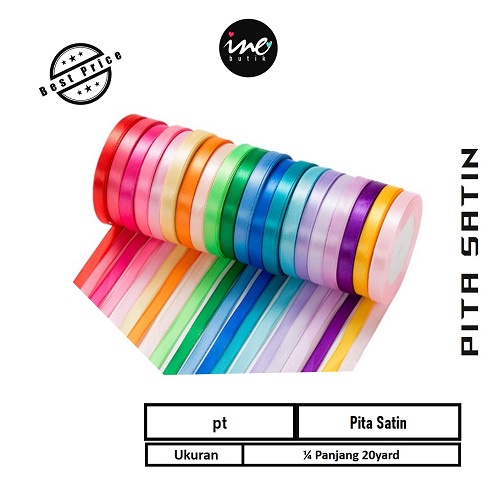 

PITA SATIN WARNA WARNI UKURAN 1/4 (5mm)