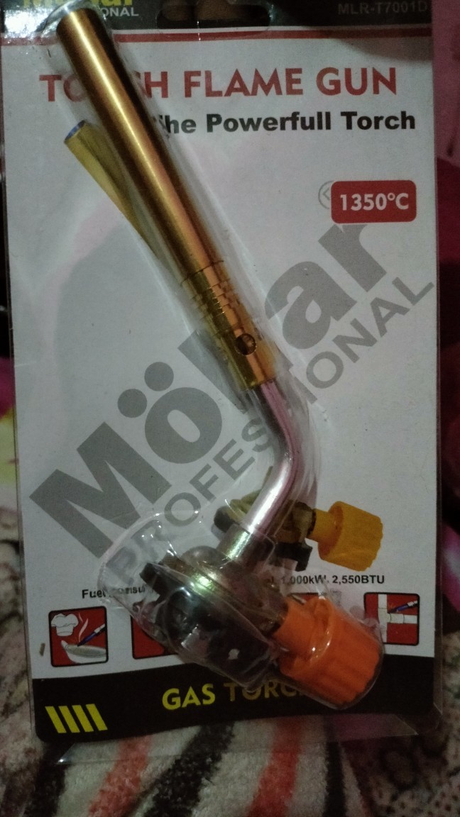 Orange Flame Brazing Torch Kepala Korek Las Tabung Gas Kuningan 1300c