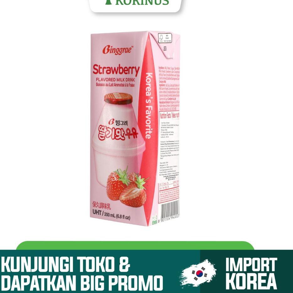 

BIG SALE Binggrae Strawberry Milk 200 ml / Korean Strawberry Milk
