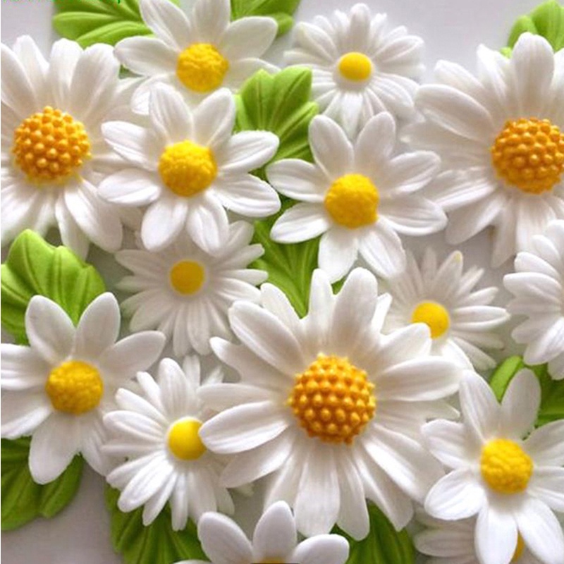 Cetakan Adonan Kue Desain Bunga Daisy Bahan Silikon Untuk Pesta Pernikahan