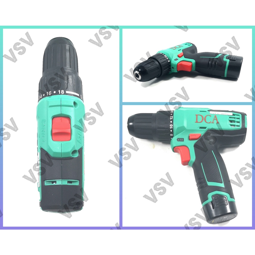 DCA ADJZ1202E Cordless Driver Drill Mesin Bor Baterai Cordless Drill 10mm 10.8V