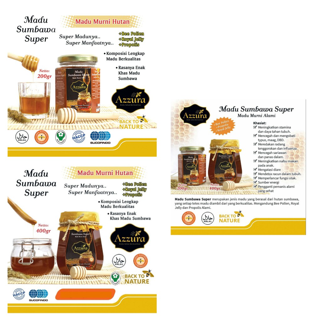 

MADU SUMBAWA SUPER AZZURA 200 gram madu hutan sumbawa